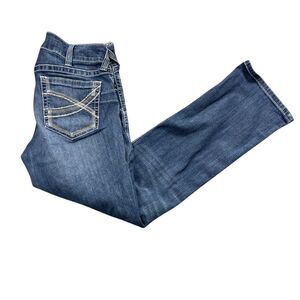 Ariat 32S Blue Real Denim Cotton Black Straight Leg
